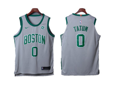 Celtics 0 Jayson Tatum Gray Nike City Edition Authentic Jersey