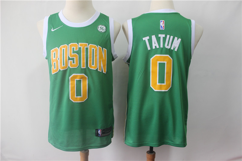 Celtics 0 Jayson Tatum Green 2018-19 Earned Edition Nike Swingman Jersey