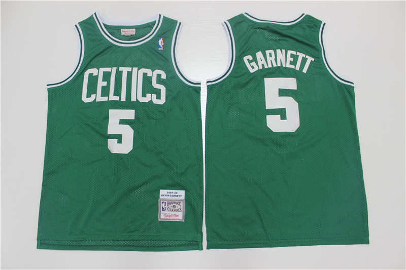 Celtics 5 Kevin Garnett Green 2007-08 Hardwood Classics Swingman Jersey