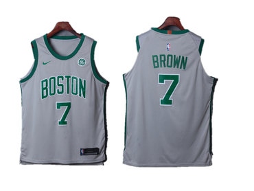 Celtics 7 Jaylen Brown Gray Nike City Edition Authentic Jersey