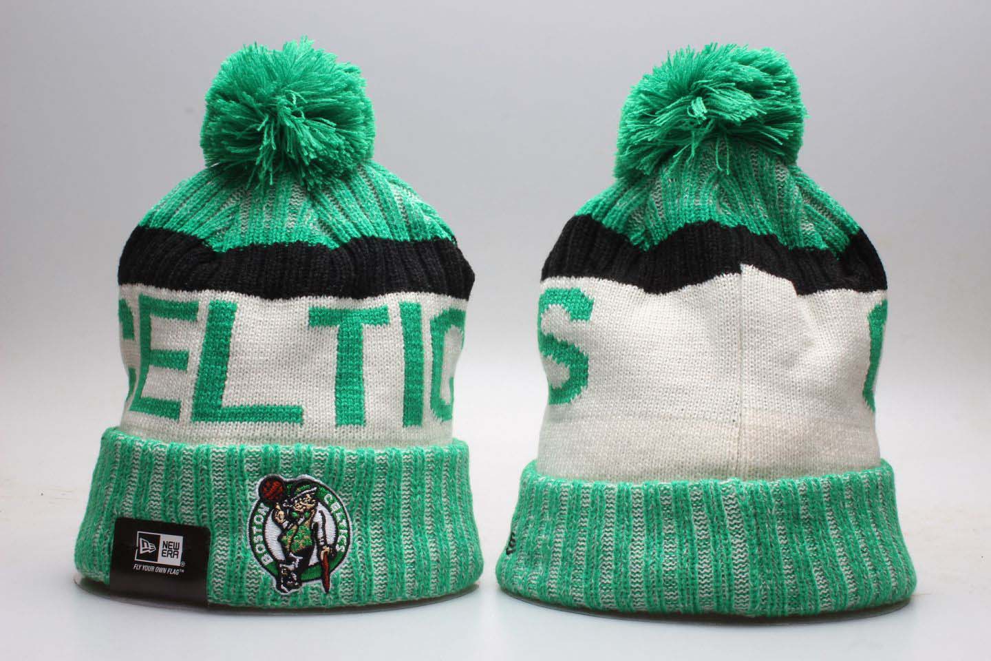 Celtics Fresh Logo Green Pom Knit Hat YP