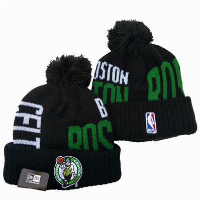 Celtics Team Logo Black Wordmark Cuffed Pom Knit Hat YD Celtics Team Logo Black Wordmark Cuffed Pom Knit Hat YD