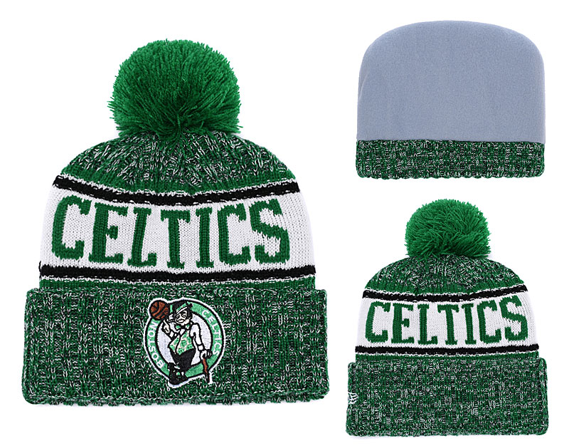Celtics Team Logo Green Pom Knit Hat YD