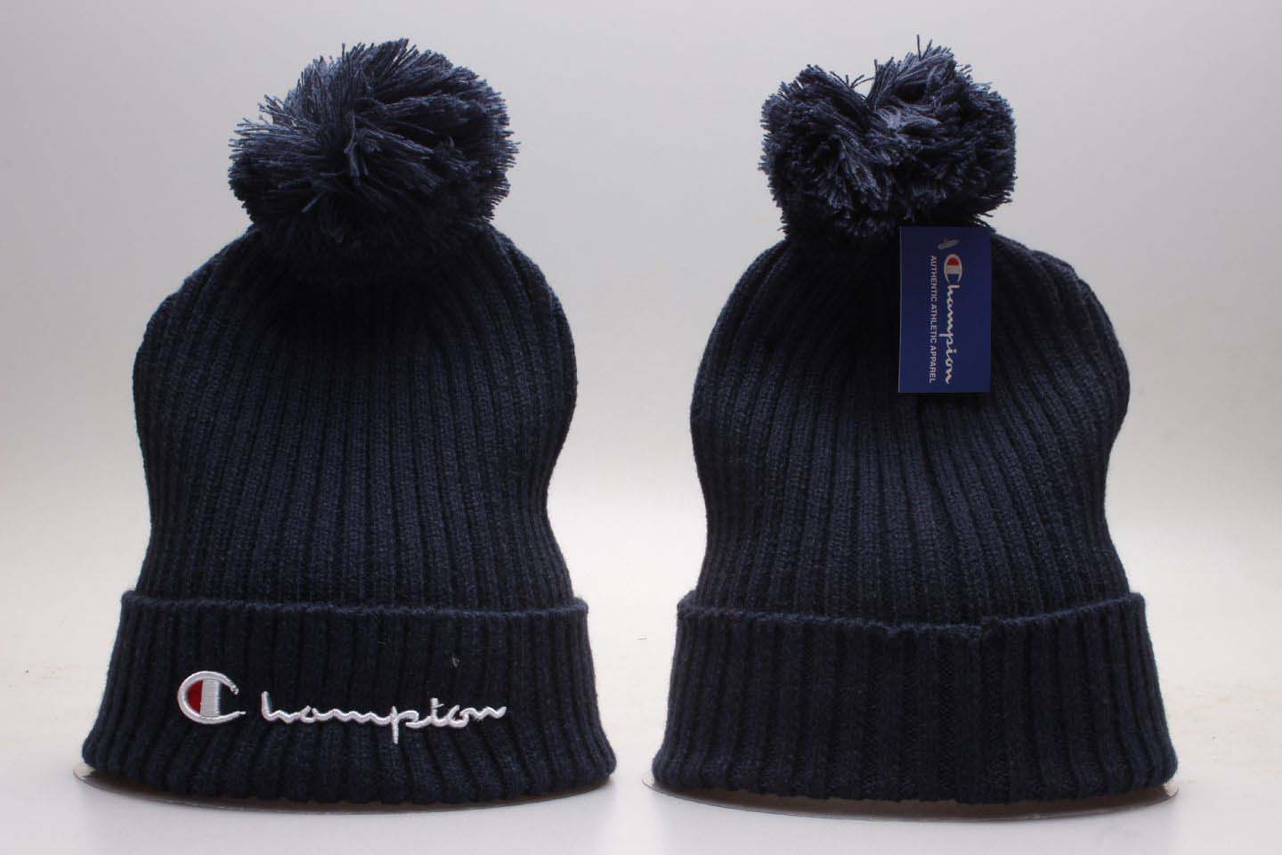 Champion Navy Fashion Sport Pom Knit Hat YP Champion Navy Fashion Sport Pom Knit Hat YP