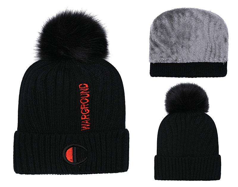 Champion Warground Logo Black Fashion Sport Knit Hat SG