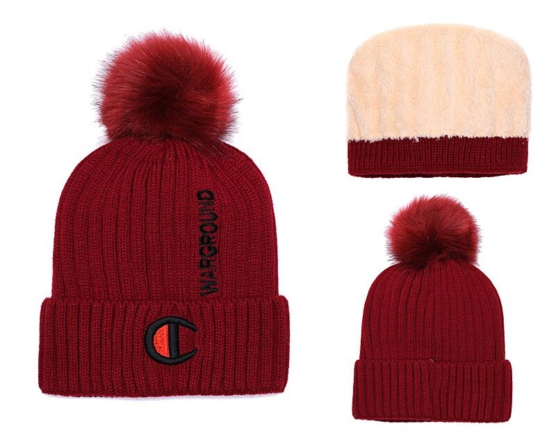 Champion Warground Logo Burgundy Fashion Sport Knit Hat SG