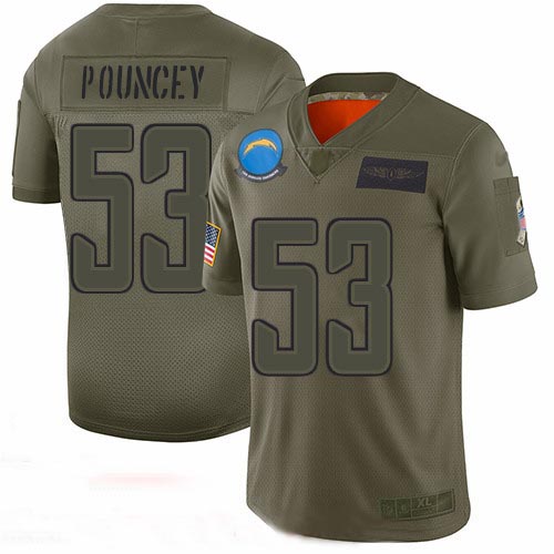 Chargers #53 Mike Pouncey Camo Men's Stitched Football Limited 2019 Salute To Service Jersey Chargers #53 Mike Pouncey Camo Men's Stitched Football Limited 2019 Salute To Service Jersey