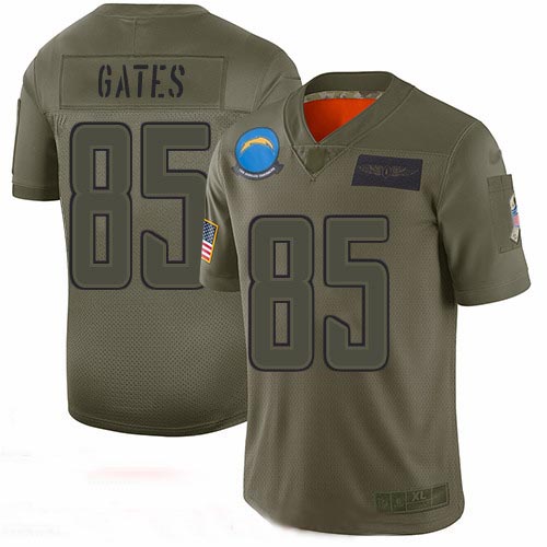 Chargers #85 Antonio Gates Camo Men's Stitched Football Limited 2019 Salute To Service Jersey Chargers #85 Antonio Gates Camo Men's Stitched Football Limited 2019 Salute To Service Jersey