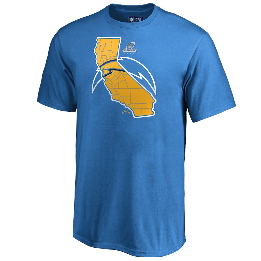Chargers Light Blue 2018 NFL Playoffs Men's T-Shirt Chargers Light Blue 2018 NFL Playoffs Men's T-Shirt