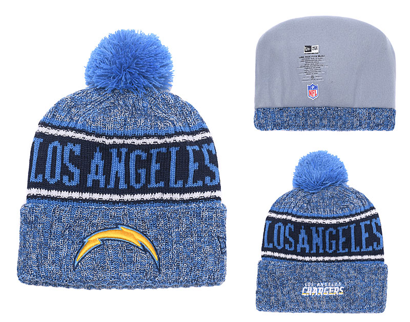 Chargers Powder Blue 2018 NFL Sideline Pom Knit Hat YD