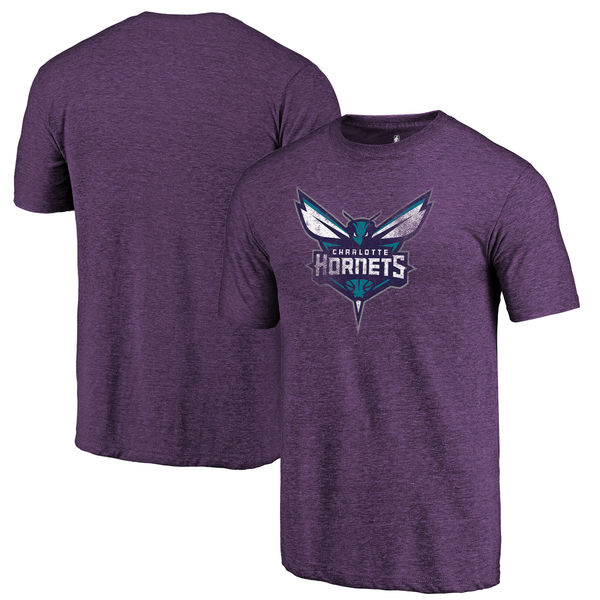 Charlotte Hornets Fanatics Branded Purple Distressed Logo Tri-Blend T-Shirt Charlotte Hornets Fanatics Branded Purple Distressed Logo Tri-Blend T-Shirt