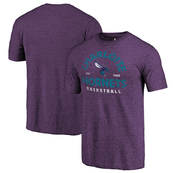 Charlotte Hornets Fanatics Branded Purple Vintage Arch Tri-Blend T-Shirt Charlotte Hornets Fanatics Branded Purple Vintage Arch Tri-Blend T-Shirt