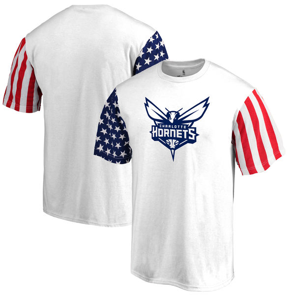 Charlotte Hornets Fanatics Branded Stars & Stripes T-Shirt White Charlotte Hornets Fanatics Branded Stars & Stripes T-Shirt White
