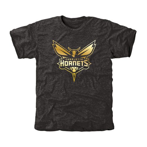 Charlotte Hornets Gold Collection Tri-Blend T-Shirt Black Charlotte Hornets Gold Collection Tri-Blend T-Shirt Black