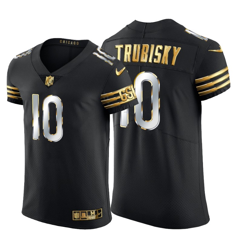 Chicago Bears #10 Mitchell Trubisky Men's Nike Black Edition Vapor Untouchable Elite NFL Jersey Chicago Bears #10 Mitchell Trubisky Men's Nike Black Edition Vapor Untouchable Elite NFL Jersey
