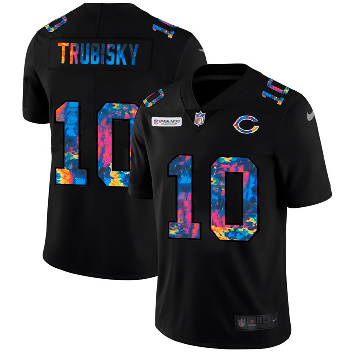 Chicago Bears #10 Mitchell Trubisky Men's Nike Multi-Color Black 2020 NFL Crucial Catch Vapor Untouchable Limited Jersey Chicago Bears #10 Mitchell Trubisky Men's Nike Multi-Color Black 2020 NFL Crucial Catch Vapor Untouchable Limited Jersey