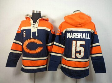Chicago Bears #15 Brandon Marshall Orange-Blue Sawyer Hooded Sweatshirt Stitched Jersey Chicago Bears #15 Brandon Marshall Orange-Blue Sawyer Hooded Sweatshirt Stitched Jersey