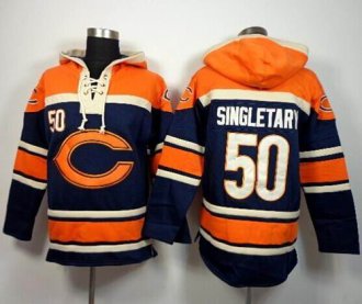 Chicago Bears #50 Mike Singletary Navy Blue Sawyer Hooded Sweatshirt NFL Hoodie Chicago Bears #50 Mike Singletary Navy Blue Sawyer Hooded Sweatshirt NFL Hoodie