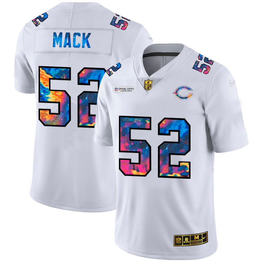 Chicago Bears #52 Khalil Mack Men's White Nike Multi-Color 2020 NFL Crucial Catch Limited NFL Jersey Chicago Bears #52 Khalil Mack Men's White Nike Multi-Color 2020 NFL Crucial Catch Limited NFL Jersey