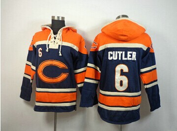 Chicago Bears #6 Jay Cutler Orange-Blue Sawyer Hooded Sweatshirt Stitched Jersey Chicago Bears #6 Jay Cutler Orange-Blue Sawyer Hooded Sweatshirt Stitched Jersey