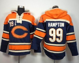 Chicago Bears #99 Dan Hampton Navy Blue Sawyer Hooded Sweatshirt NFL Hoodie Chicago Bears #99 Dan Hampton Navy Blue Sawyer Hooded Sweatshirt NFL Hoodie
