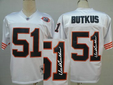 Chicago Bears 51# BUTKUS (White big number) Throwback Jersey(Signed Elite) Chicago Bears 51# BUTKUS (White big number) Throwback Jersey(Signed Elite)