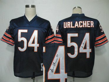 Chicago Bears 54# Brian Urlacher Blue Throwback Jersey(Signed Elite) Chicago Bears 54# Brian Urlacher Blue Throwback Jersey(Signed Elite)