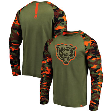 Chicago Bears Heathered Gray Camo NFL Pro Line By Fanatics Branded Long Sleeve T-Shirt Chicago Bears Heathered Gray Camo NFL Pro Line By Fanatics Branded Long Sleeve T-Shirt
