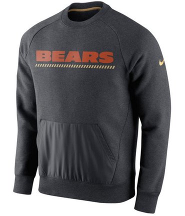 Chicago Bears Nike Championship Drive Gold Collection Hybrid Fleece Performance Sweatshirt Charcoal Chicago Bears Nike Championship Drive Gold Collection Hybrid Fleece Performance Sweatshirt Charcoal