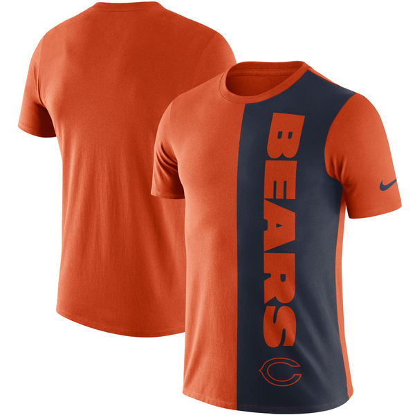 Chicago Bears Nike Coin Flip Tri Blend T-Shirt Orange Navy