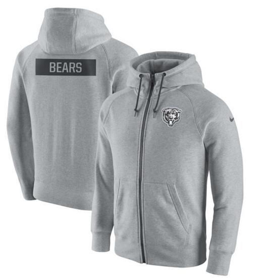 Chicago Bears Nike Gridiron Gray 2.0 Full Zip Hoodie Ash