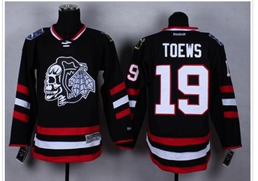 Chicago Blackhawks #19 Jonathan Toews Black(White Skull) 2014 Stadium Series Stitched NHL Jersey