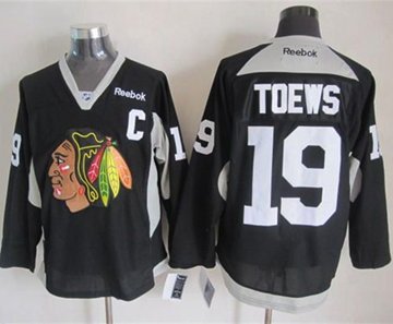 Chicago Blackhawks #19 Jonathan Toews Black Practice Stitched NHL Jersey