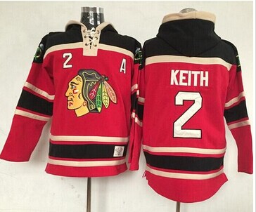 Chicago Blackhawks #2 Duncan Keith Red Sawyer Hooded Sweatshirt NHL Jersey