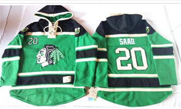 Chicago Blackhawks #20 Brandon Saad Green St. Patrick's Day McNary Lace Hoodie NHL Jersey Chicago Blackhawks #20 Brandon Saad Green St. Patrick's Day McNary Lace Hoodie NHL Jersey