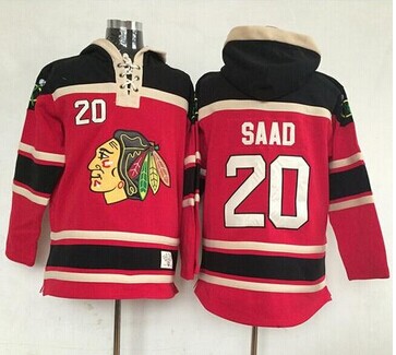 Chicago Blackhawks #20 Brandon Saad Red Sawyer Hooded Sweatshirt NHL Jersey