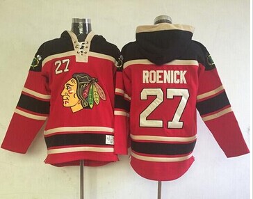 Chicago Blackhawks #27 Jeremy Roenick Red Sawyer Hooded Sweatshirt NHL Jersey