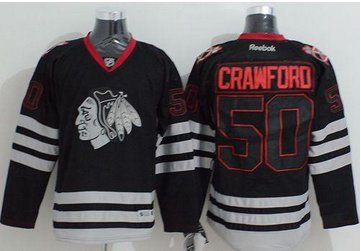 Chicago Blackhawks #50 Corey Crawford Black Ice Stitched NHL Jersey