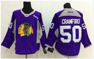 Chicago Blackhawks #50 Corey Crawford Purple Hockey Fights Cancer Stitched NHL Jersey
