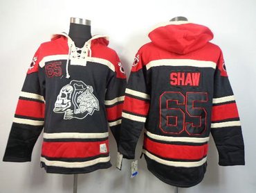 Chicago Blackhawks #65 Andrew Shaw Black Sawyer Hooded Sweatshirt Stitched NHL Jersey