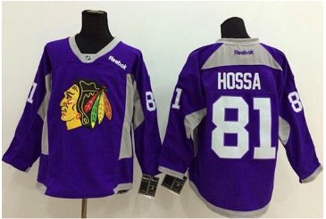 Chicago Blackhawks #81 Marian Hossa Purple Hockey Fights Cancer Stitched NHL Jersey