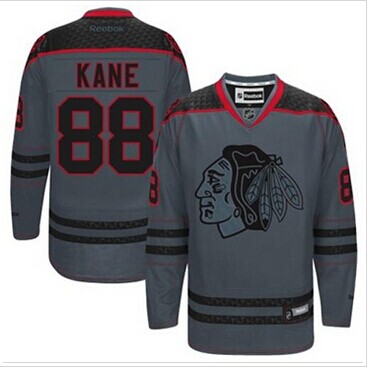 Chicago Blackhawks #88 Patrick Kane Charcoal Cross Check Fashion Stitched NHL Jersey