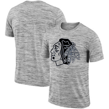Chicago Blackhawks 2018 Heathered Black Sideline Legend Velocity Travel Performance T-Shirt Chicago Blackhawks 2018 Heathered Black Sideline Legend Velocity Travel Performance T-Shirt