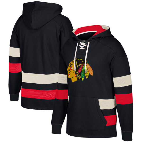Chicago Blackhawks Black Men's Customized All Stitched Hooded Sweatshirt Chicago Blackhawks Black Men's Customized All Stitched Hooded Sweatshirt