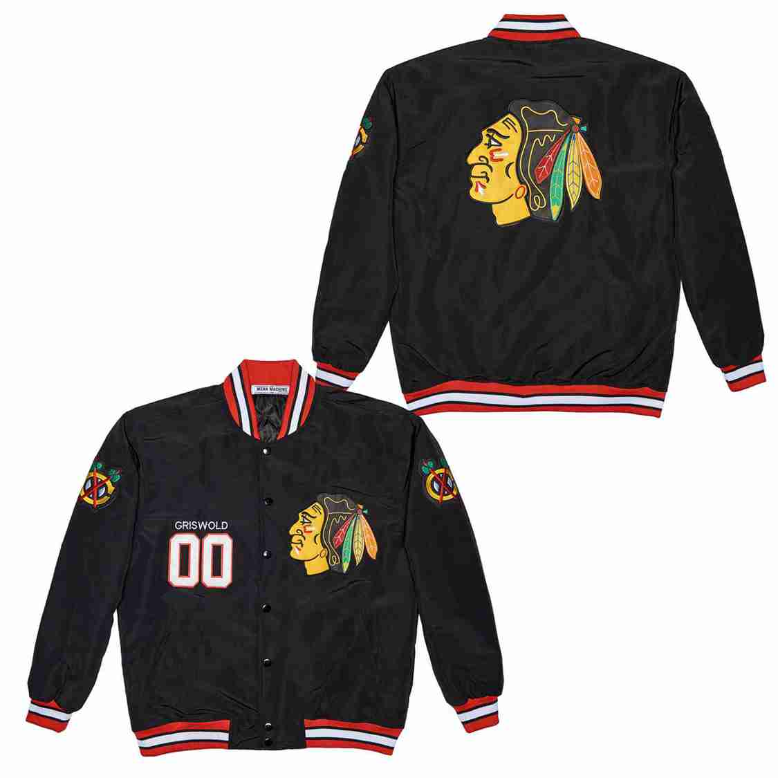 Chicago Blackhawks Blackhawks #00 Clark Griswold JACKET BLACK Chicago Blackhawks Blackhawks #00 Clark Griswold JACKET BLACK