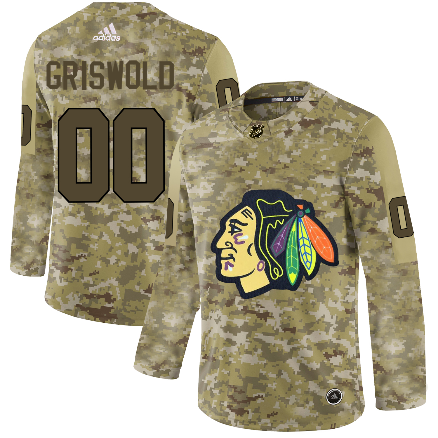 Chicago Blackhawks Camo Men's Customized Adidas Jersey Chicago Blackhawks Camo Men's Customized Adidas Jersey