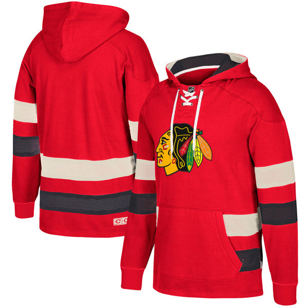 Chicago Blackhawks Red Men's Customized All Stitched Hooded Sweatshirt Chicago Blackhawks Red Men's Customized All Stitched Hooded Sweatshirt