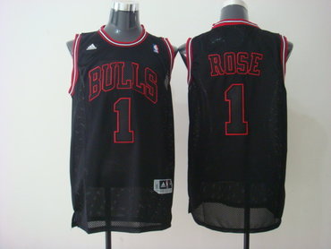 Chicago Bulls #1 Derrick Rose Black