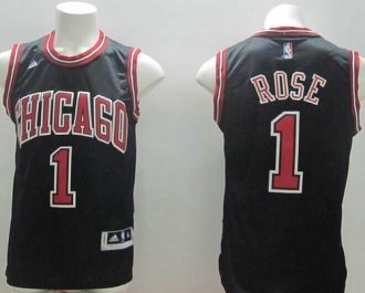Chicago Bulls #1 Derrick Rose Stitched Black NBA Jersey