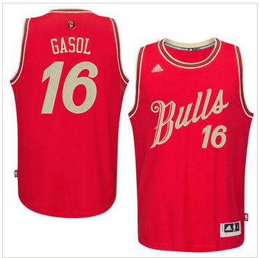 Chicago Bulls #16 Pau Gasol Red 2015-2016 Christmas Day Stitched NBA Jersey